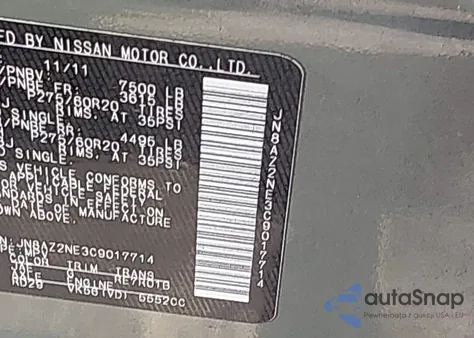 2012 Infiniti Qx56 from USA, damaged, VIN JN8AZ2NE3C9017714